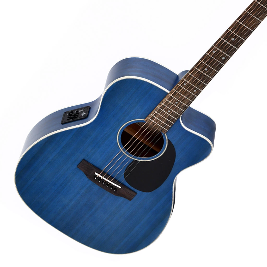 Ditson 10 Series 000 With Cutaway + EQ - Translucent Ultramarine Blue