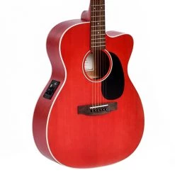 Ditson 10 Series 000 With Cutaway + EQ - Translucent Dark Red Acoustic Guitars