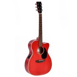 Ditson 10 Series 000 With Cutaway + EQ - Translucent Dark Red Acoustic Guitars