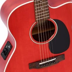 Ditson 10 Series 000 With Cutaway + EQ - Translucent Dark Red Acoustic Guitars