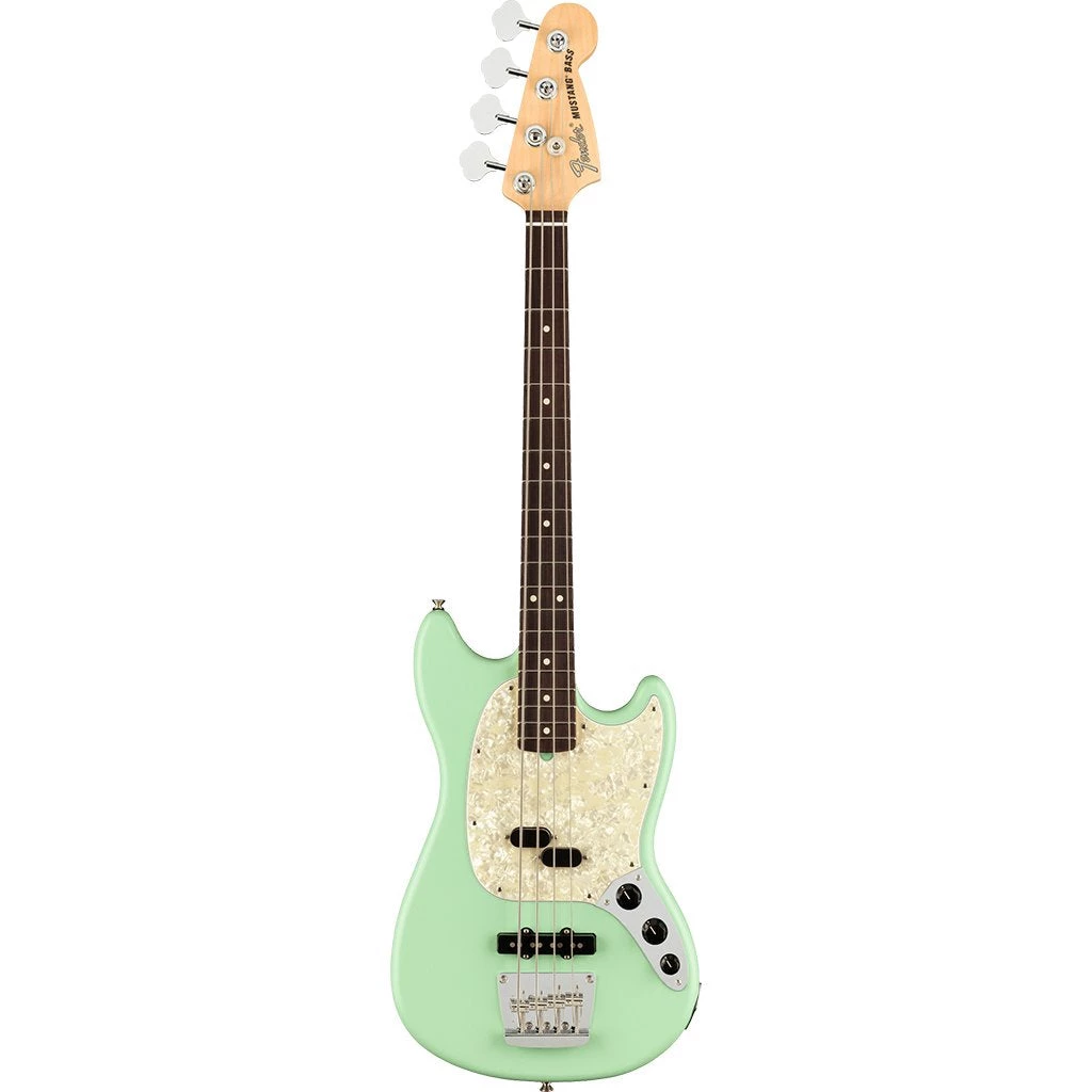 Fender American Performer Mustang Bass - Satin Surf Green - Rosewood Fretboard Bass Guitars