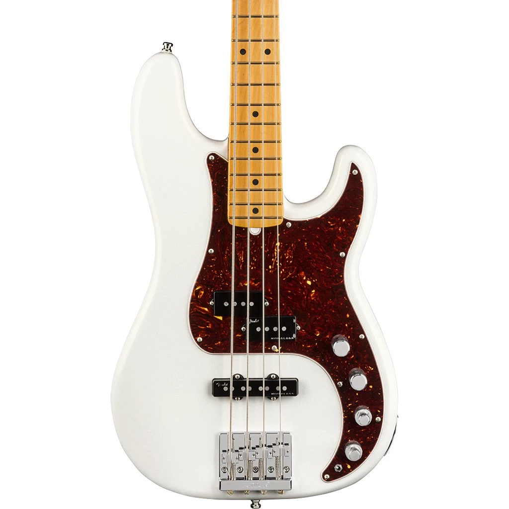 Bass Guitars Fender American Ultra Precision Bass - Arctic Pearl - Maple Neck