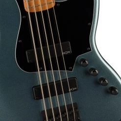 Bass Guitars Squier Contemporary Active Jazz Bass® HH V, Roasted Maple Fingerboard, Black Pickguard, Gunmetal Metallic
