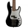 Squier Contemporary Active Precision Bass® PH V, Laurel Fingerboard, Silver Anodized Pickguard, Black Bass Guitars
