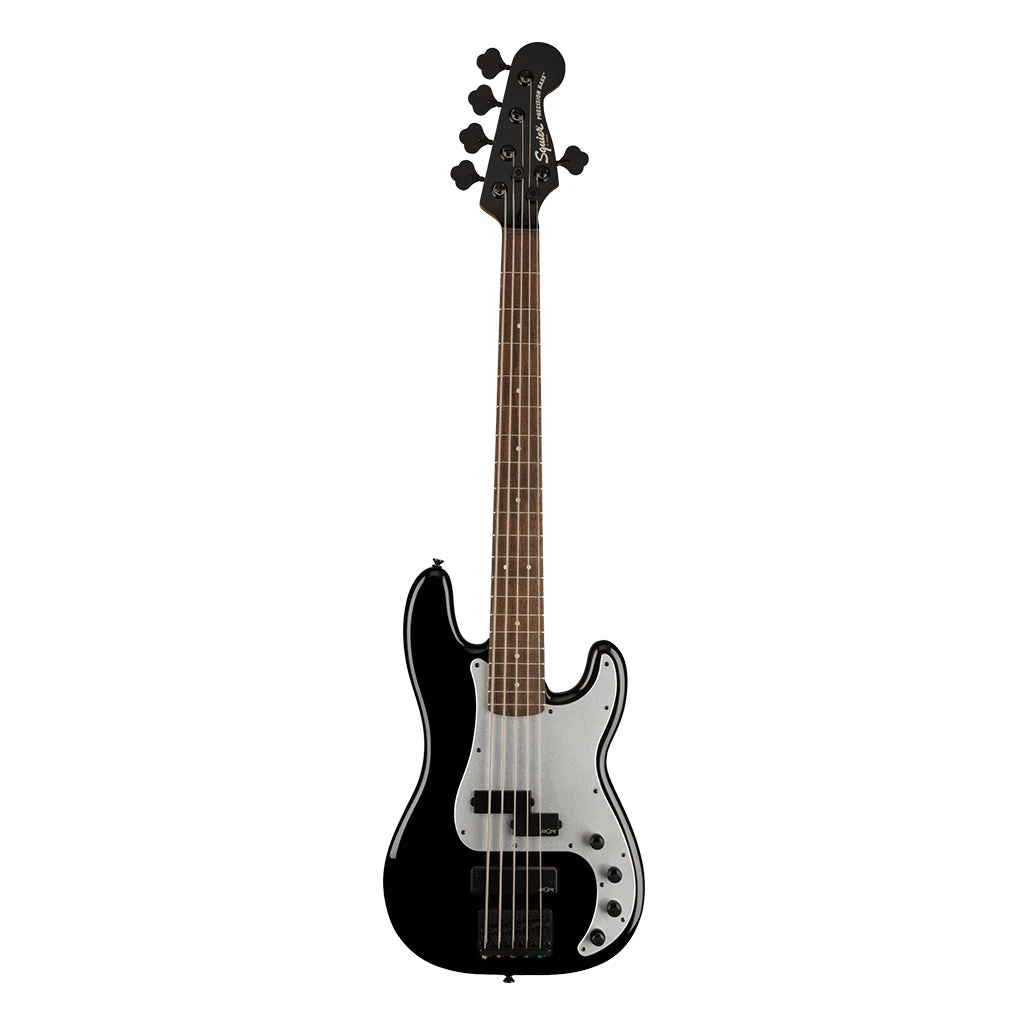 Squier Contemporary Active Precision Bass® PH V, Laurel Fingerboard, Silver Anodized Pickguard, Black Bass Guitars