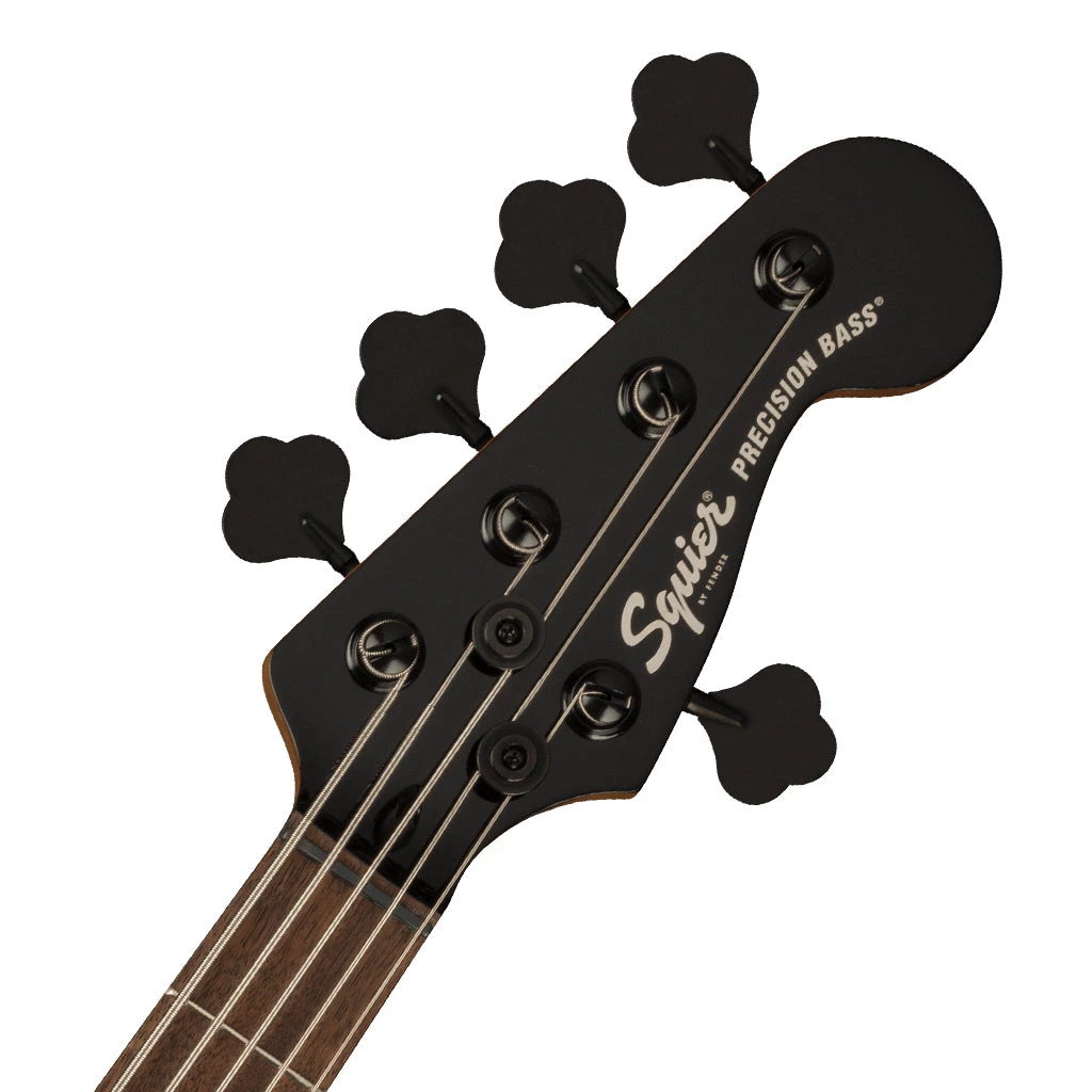 Squier Contemporary Active Precision Bass® PH V, Laurel Fingerboard, Silver Anodized Pickguard, Black Bass Guitars