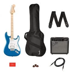 Squier - Affinity Series™ Stratocaster® HSS Pack, Maple Fingerboard, Lake Placid Blue, Gig Bag, 15G - 240V AU Electric Guitars