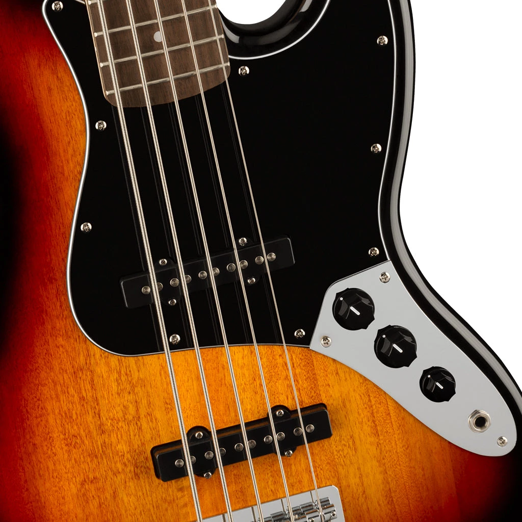 Squier - Affinity Series™ Jazz Bass® V, Laurel Fingerboard, Black Pickguard, 3-Color Sunburst Bass Guitars