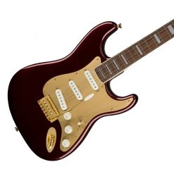 Squier 40th Anniversary Stratocaster®, Gold Edition, Laurel FB, Ruby Red Metallic Electric Guitars