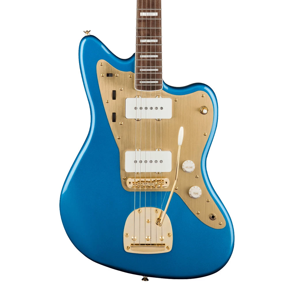 Squier 40th Anniversary Jazzmaster®, Gold Edition, Laurel FB, Lake Placid Blue Electric Guitars