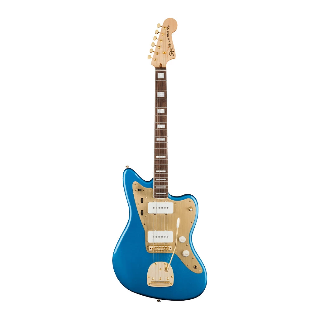 Squier 40th Anniversary Jazzmaster®, Gold Edition, Laurel FB, Lake Placid Blue Electric Guitars