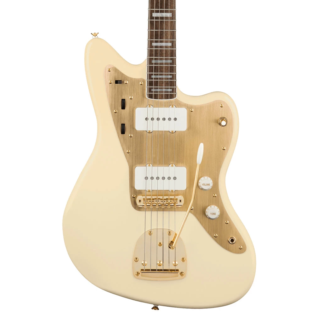 Electric Guitars Squier 40th Anniversary Jazzmaster®, Gold Edition, Laurel FB, Olympic White