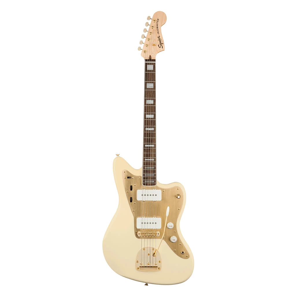 Electric Guitars Squier 40th Anniversary Jazzmaster®, Gold Edition, Laurel FB, Olympic White