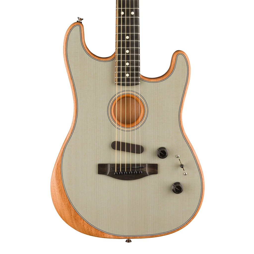 Fender American Acoustasonic® Strat®, Ebony Fingerboard, Transparent Sonic Blue Acoustic Guitars