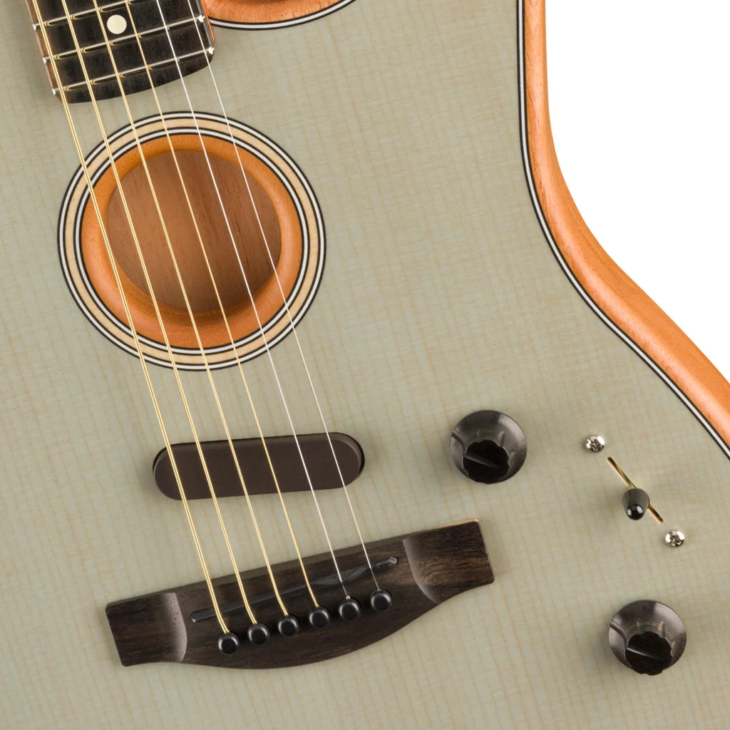 Fender American Acoustasonic® Strat®, Ebony Fingerboard, Transparent Sonic Blue Acoustic Guitars