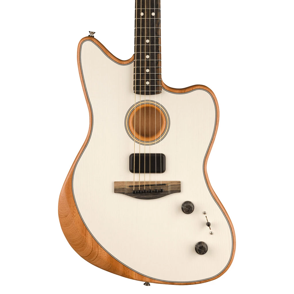 Acoustic Guitars Fender American Acoustasonic® Jazzmaster®, Arctic White, Ebony Fingerboard