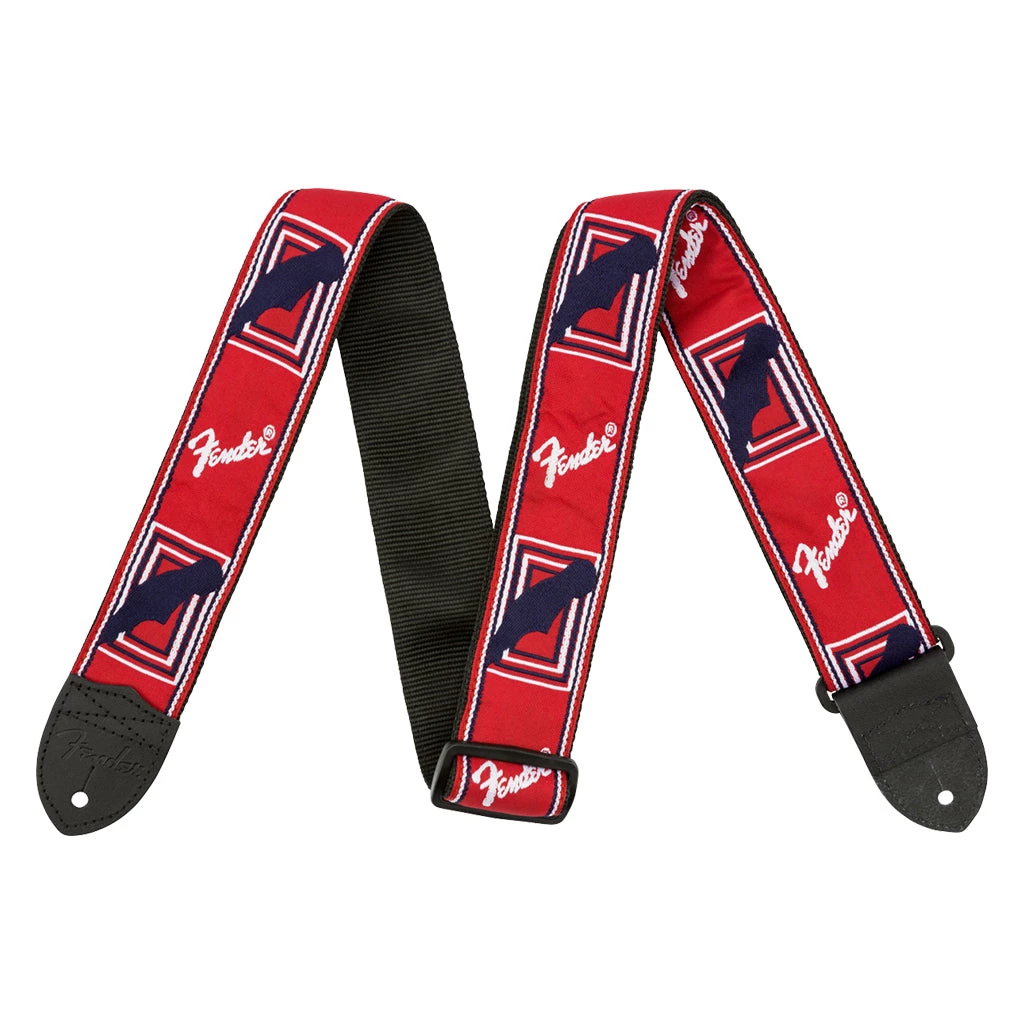 Fender - 2" Monogrammed Strap, Red/White/Blue