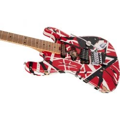 Electric Guitars EVH - Striped Series Frankie - Maple Fingerboard - Red With Black Stripes Relic