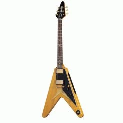 Electric Guitars Gibson Custom Shop - 1958 Korina Flying V - Black Guard