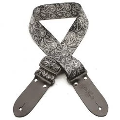 See All DSL - DP20 Guitar Strap, Digital Printed Webbing, 2" - Black Paisley