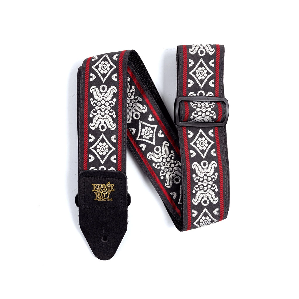 See All Ernie Ball E4669 Jacquard Strap - Blackjack Red