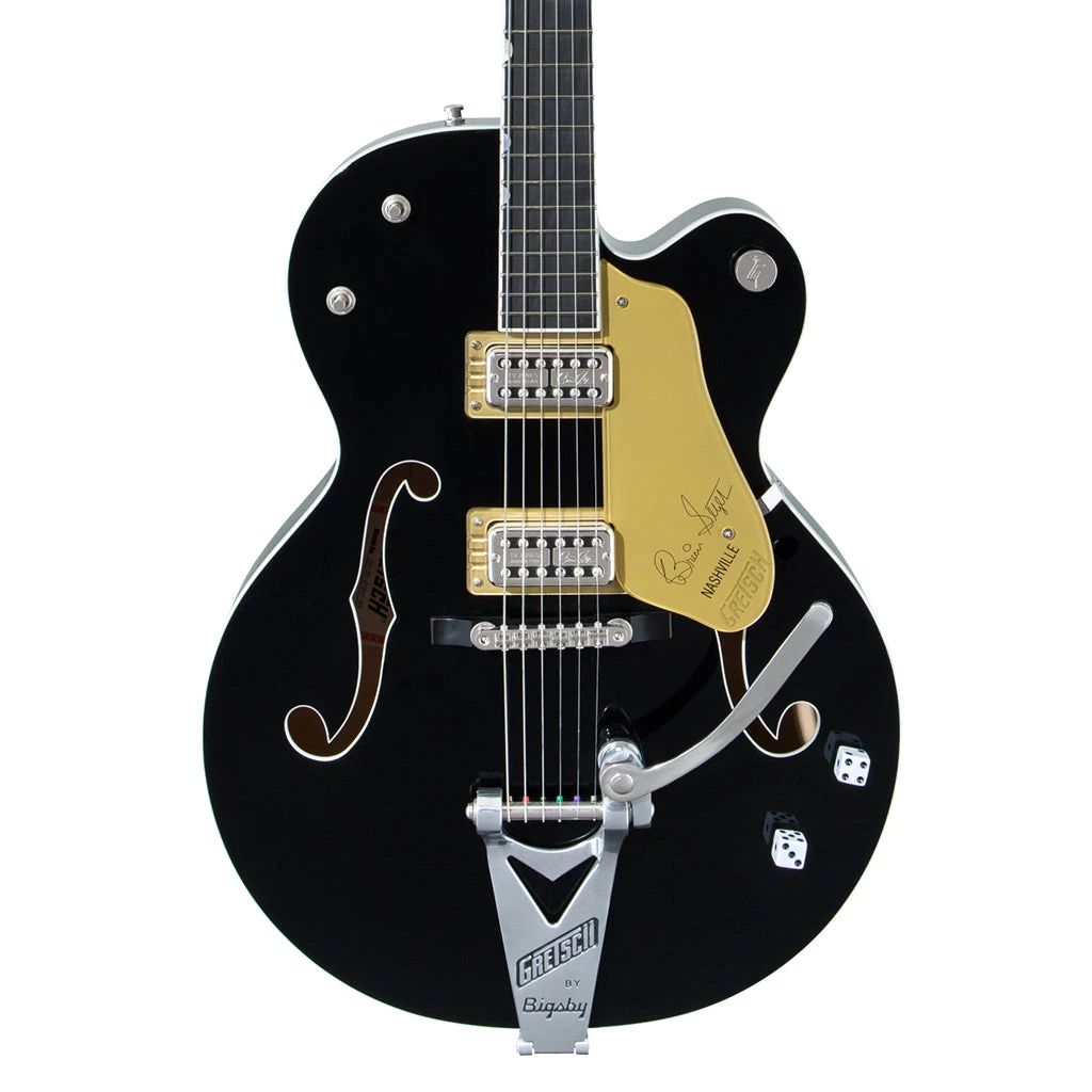 Electric Guitars Gretsch G6120T-BSNSH Brian Setzer Signature Nashville® Hollow Body With Bigsby®, Ebony Fingerboard, Black Lacquer