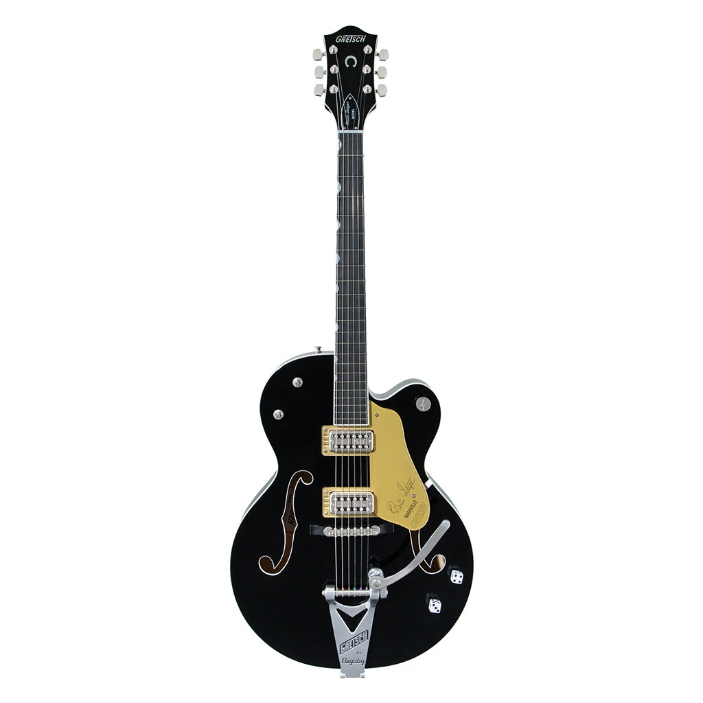 Electric Guitars Gretsch G6120T-BSNSH Brian Setzer Signature Nashville® Hollow Body With Bigsby®, Ebony Fingerboard, Black Lacquer