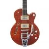 Electric Guitars Gretsch - G6659TFM Players Edition Broadkaster® Jr. Center Block Single-Cut With String-Thru Bigsby® And Flame Maple - Bourbon Stain