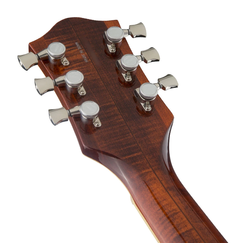 Electric Guitars Gretsch - G6659TFM Players Edition Broadkaster® Jr. Center Block Single-Cut With String-Thru Bigsby® And Flame Maple - Bourbon Stain