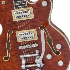 Electric Guitars Gretsch - G6659TFM Players Edition Broadkaster® Jr. Center Block Single-Cut With String-Thru Bigsby® And Flame Maple - Bourbon Stain