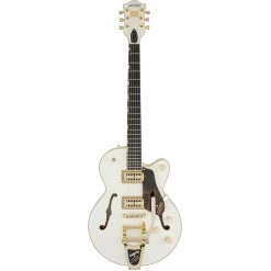 Gretsch - G6659TG Players Edition Broadkaster® Jr. Center Block Single-Cut With String-Thru Bigsby® - Ebony Fingerboard - Vintage White Electric Guitars