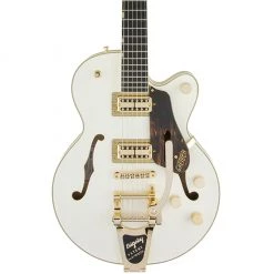 Gretsch - G6659TG Players Edition Broadkaster® Jr. Center Block Single-Cut With String-Thru Bigsby® - Ebony Fingerboard - Vintage White Electric Guitars