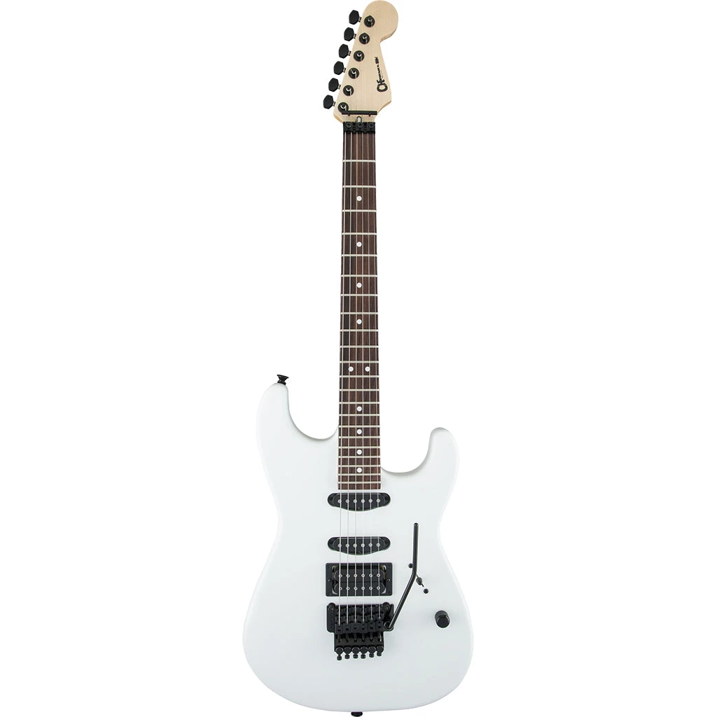 Electric Guitars Charvel USA Select San Dimas Style 1 HSS FR Rosewood Fretboard - Snow Blind Satin
