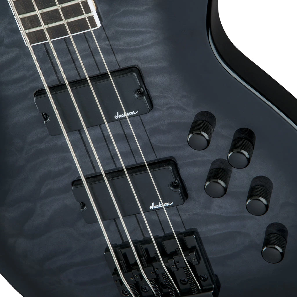 Jackson JS Series Concert™ Bass JS3Q, Amaranth Fingerboard, Transparent Black Burst Bass Guitars