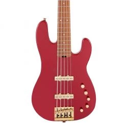 Bass Guitars Charvel - Pro-Mod San Dimas® Bass JJ V - Caramelized Maple Fingerboard - Candy Apple Red