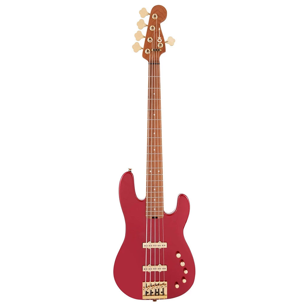 Bass Guitars Charvel - Pro-Mod San Dimas® Bass JJ V - Caramelized Maple Fingerboard - Candy Apple Red