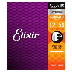 Elixir 11077 - Acoustic Nano Light-Med 12-56 Guitar Strings See All