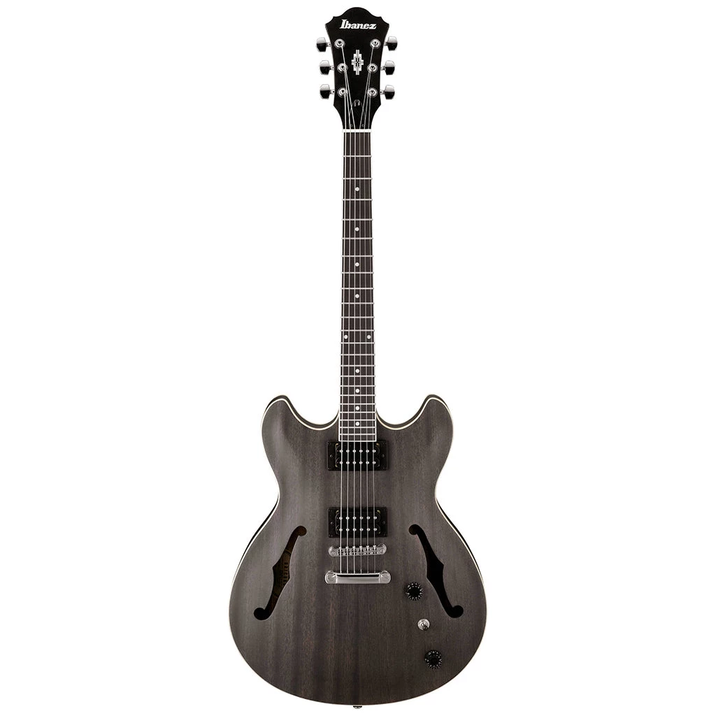 Electric Guitars Ibanez AS53 Artcore Guitar - Transparent Black Flat