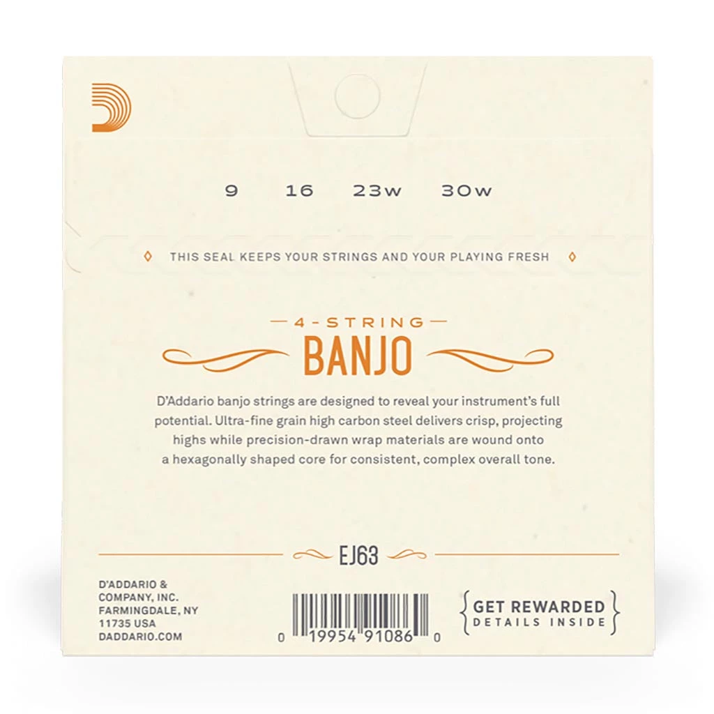 See All D'Addario - EJ63 - Nickel Banjo Tenor Strings - Banjo Strings