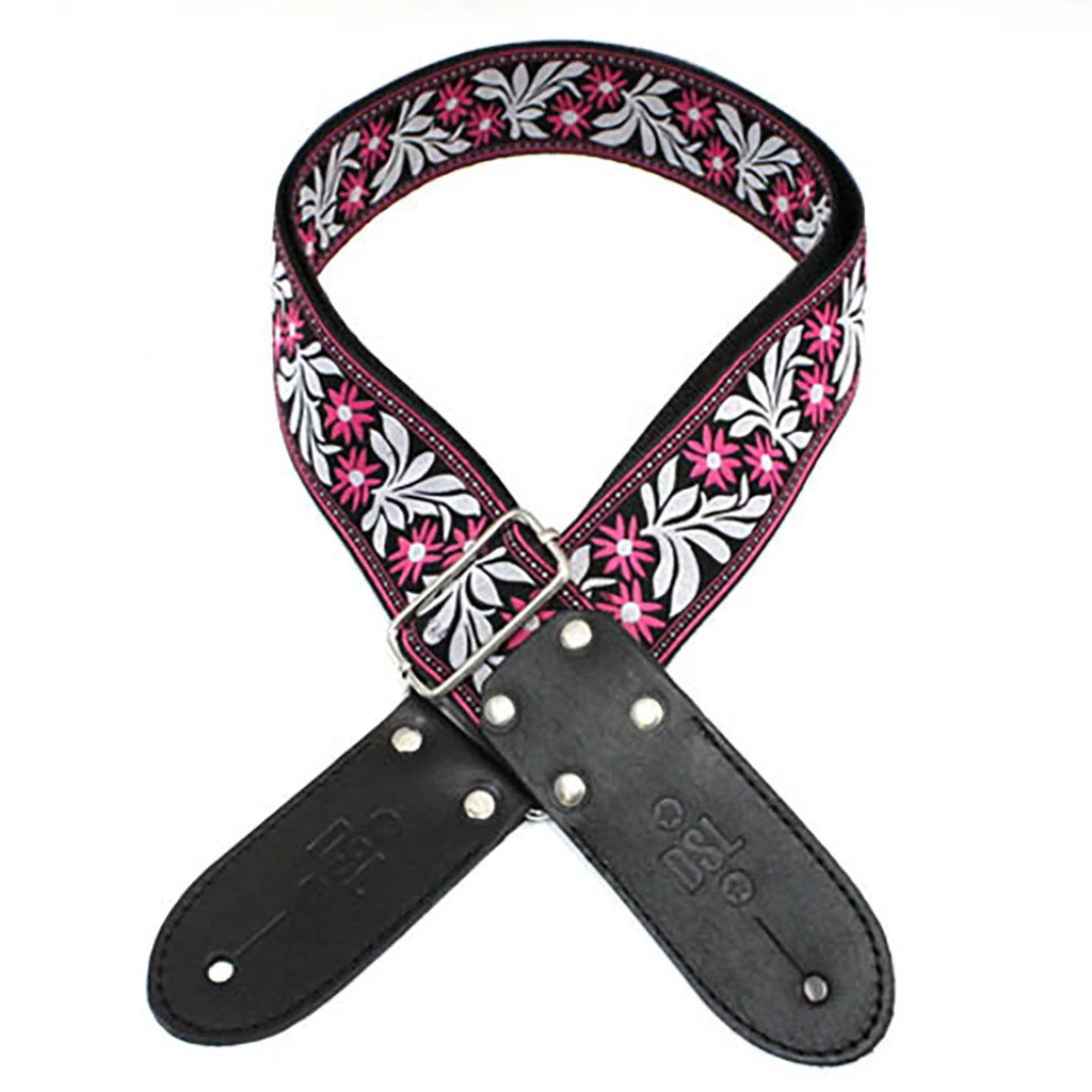 DSL JAC20-FLOWER-FUSCHIA 2" Strap Jacquard Weave - Flower Fuschia