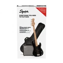 Squier Affinity Series™ Precision Bass® PJ Pack, Maple Fingerboard, Black, Gig Bag, Rumble 15 - 240V AU