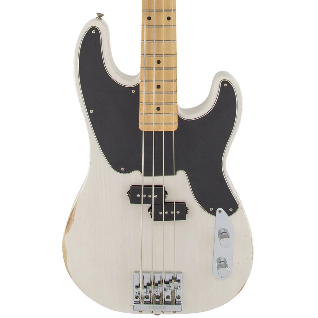Fender Roadworn Mike Dirnt Precision Bass - White Blonde - Maple Fretboard Bass Guitars