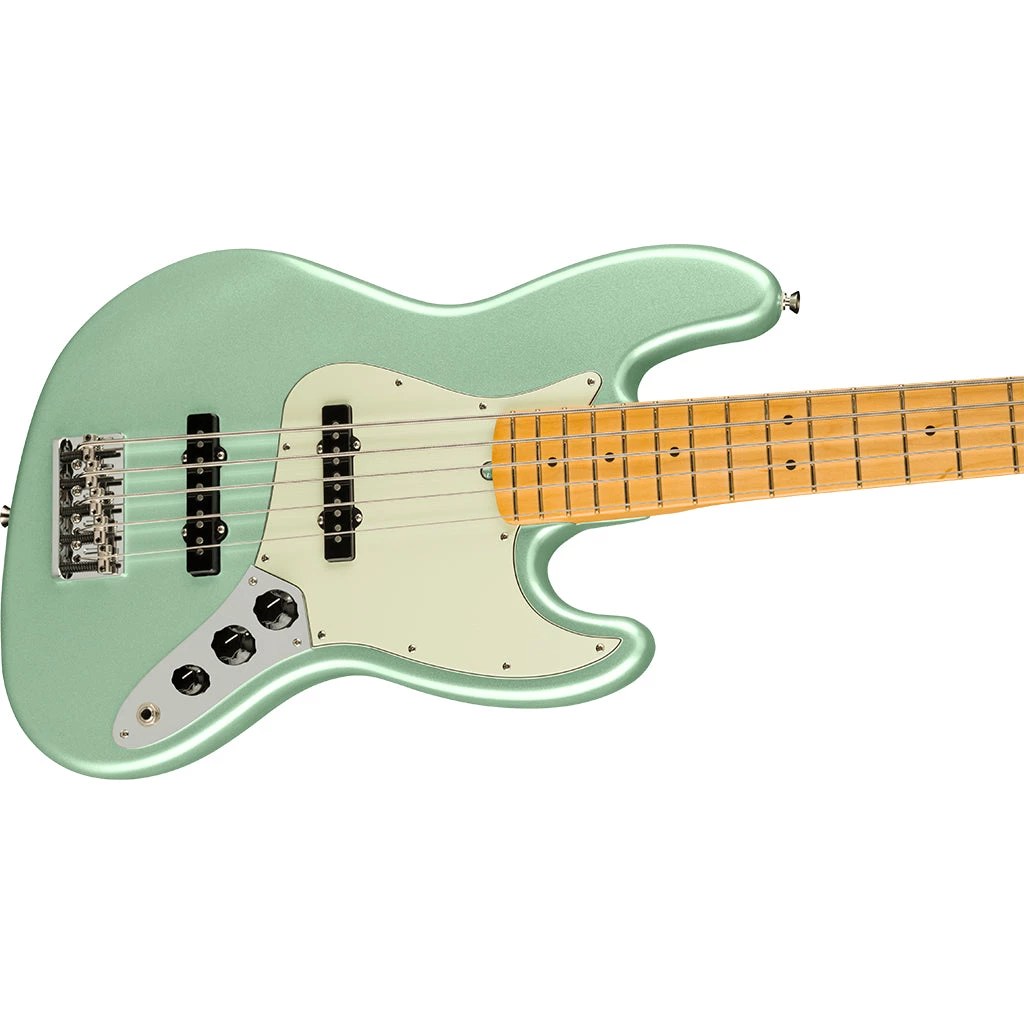 Fender - American Professional II Jazz Bass® V - Maple Fingerboard - Mystic Surf Green Bass Guitars
