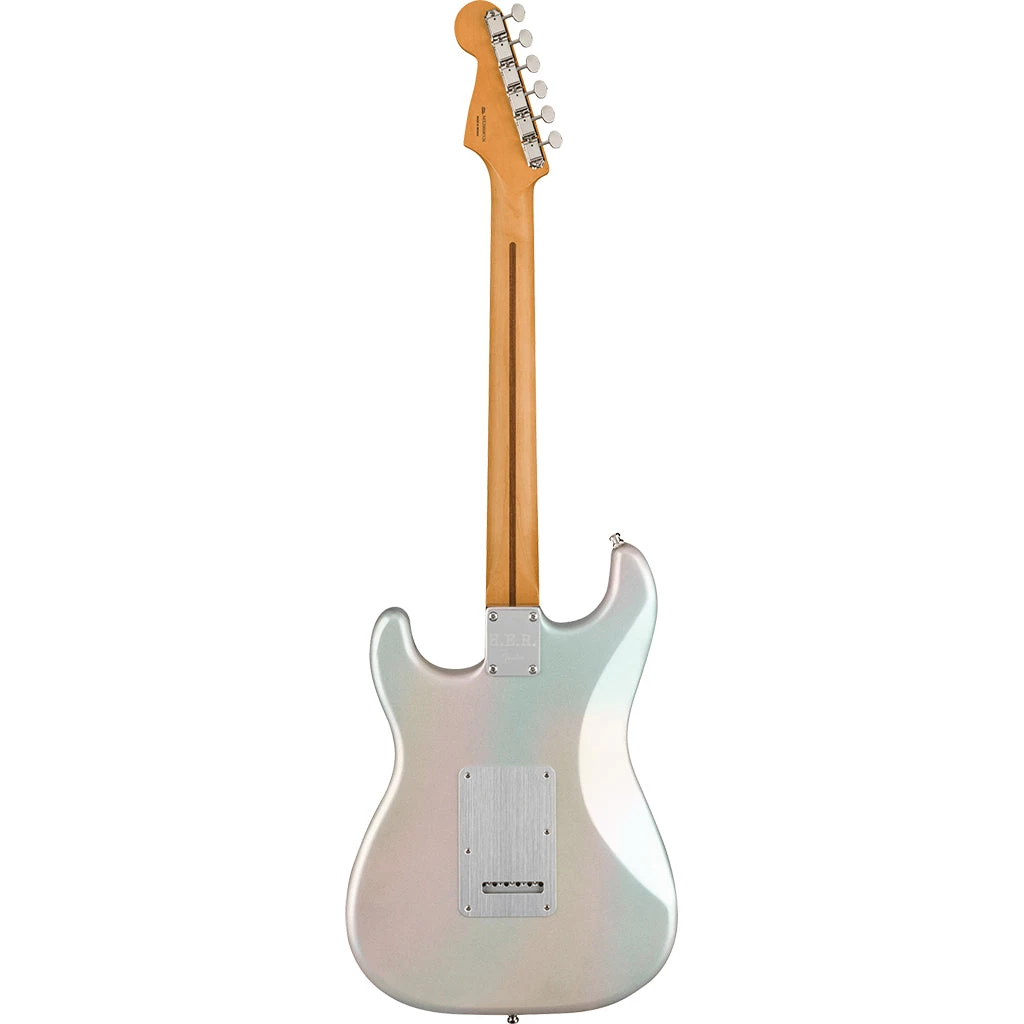 Fender - H.E.R. StratocasterĀ® Maple Fingerboard - Chrome Glow Electric Guitars