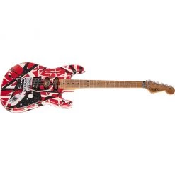 Electric Guitars EVH - Striped Series Frankie - Maple Fingerboard - Red With Black Stripes Relic