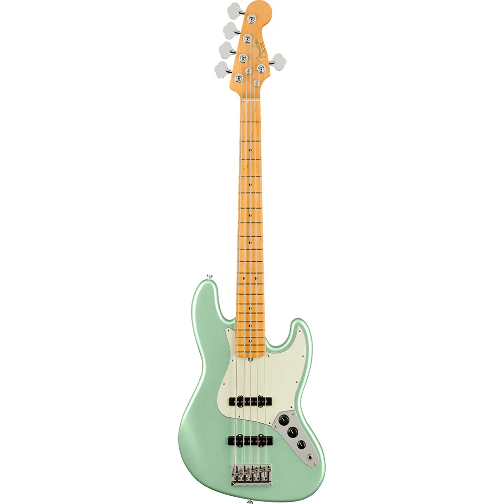 Fender - American Professional II Jazz Bass® V - Maple Fingerboard - Mystic Surf Green Bass Guitars