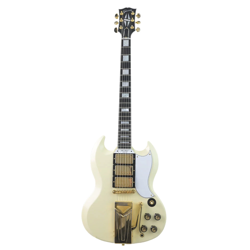 Electric Guitars Gibson Custom Shop - 60th Anniversary 1961 Les Paul SG Custom W/Sideways Vibrola - Polaris White