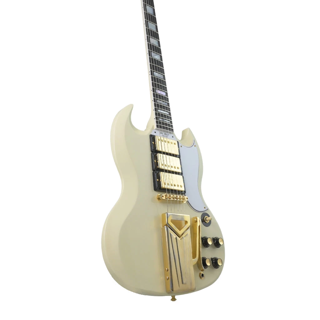 Electric Guitars Gibson Custom Shop - 60th Anniversary 1961 Les Paul SG Custom W/Sideways Vibrola - Polaris White