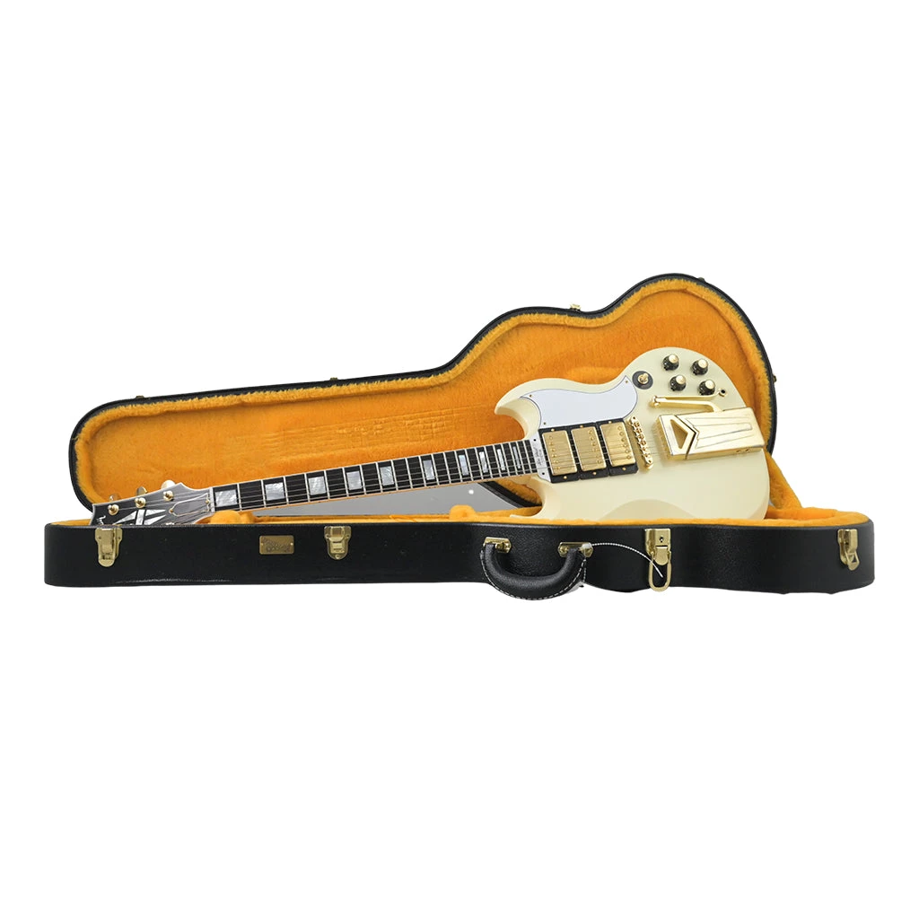 Electric Guitars Gibson Custom Shop - 60th Anniversary 1961 Les Paul SG Custom W/Sideways Vibrola - Polaris White