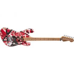 Electric Guitars EVH - Striped Series Frankie - Maple Fingerboard - Red With Black Stripes Relic